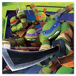 Набор из 16 салфеток Черепашки-Ниндзя, 25 см. (Amscan, 1502-1384)